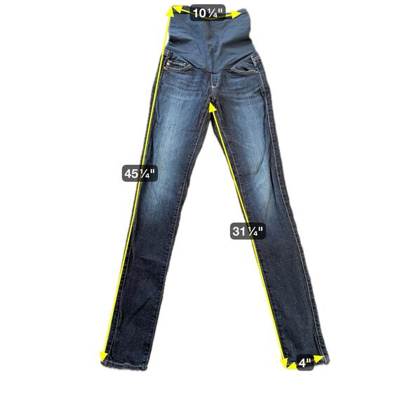 AG Adriano Goldschmied Women's Maternity Skinny Denim Blue Dark Wash Size 24R - Picture 2 of 16
